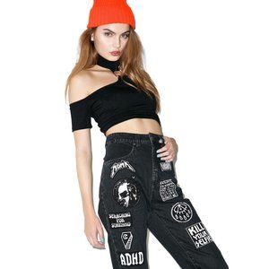 Disturbia Mosh high waist jeans sz M L Dolls Kill